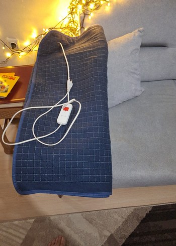 Lacivert Düz Desenli Battaniye elektirikli - Görsel 3