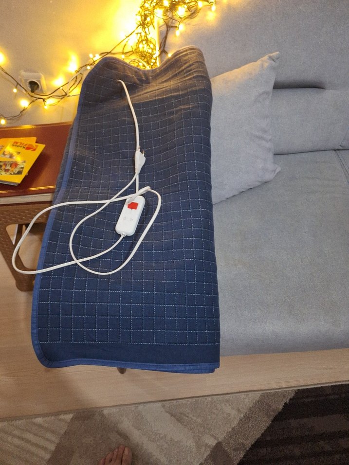 Lacivert Düz Desenli Battaniye elektirikli - Görsel 3