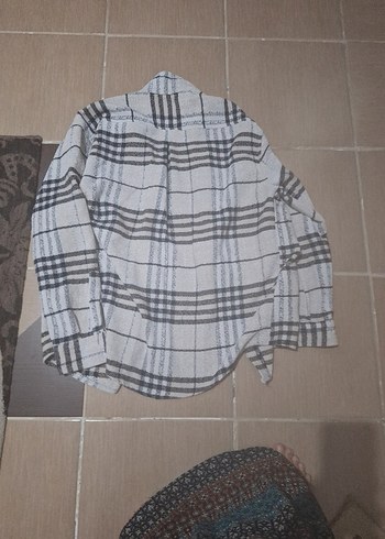 Gri Ekoseli Kadın Uzun Kollu Gömlek - Görsel 3