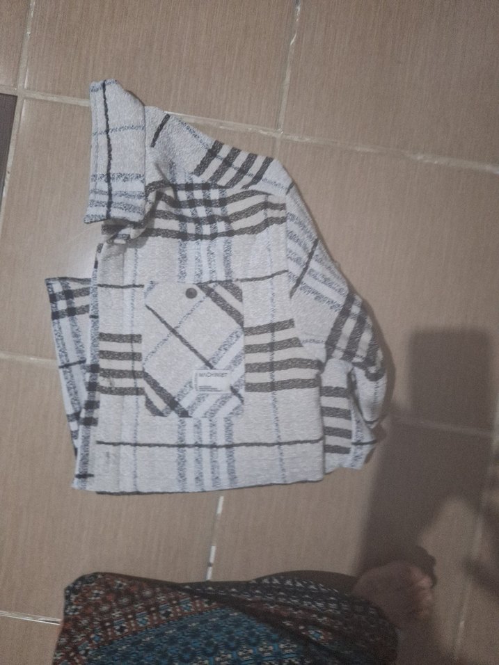 Gri Ekoseli Kadın Uzun Kollu Gömlek - Görsel 5