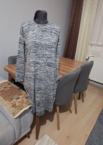 Gri Bağlama Desenli ince triko yumuşak m beden - Görsel 3