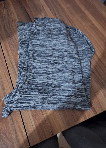 Gri Bağlama Desenli ince triko yumuşak m beden - Görsel 6