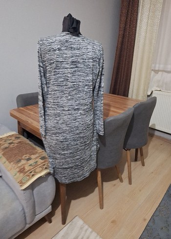 Gri Bağlama Desenli ince triko yumuşak m beden - Görsel 4