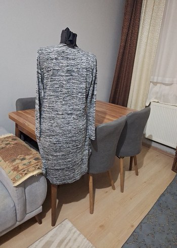 Gri Bağlama Desenli ince triko yumuşak m beden - Görsel 7