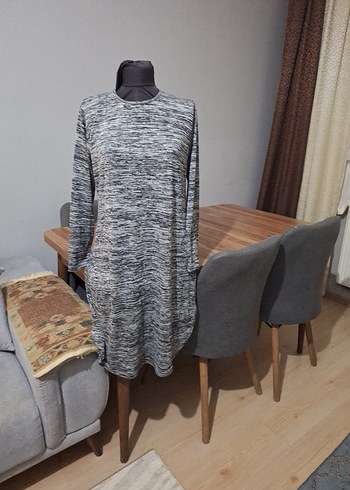 Gri Bağlama Desenli ince triko yumuşak m beden - Görsel 2