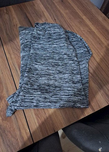 Gri Bağlama Desenli ince triko yumuşak m beden - Görsel 5