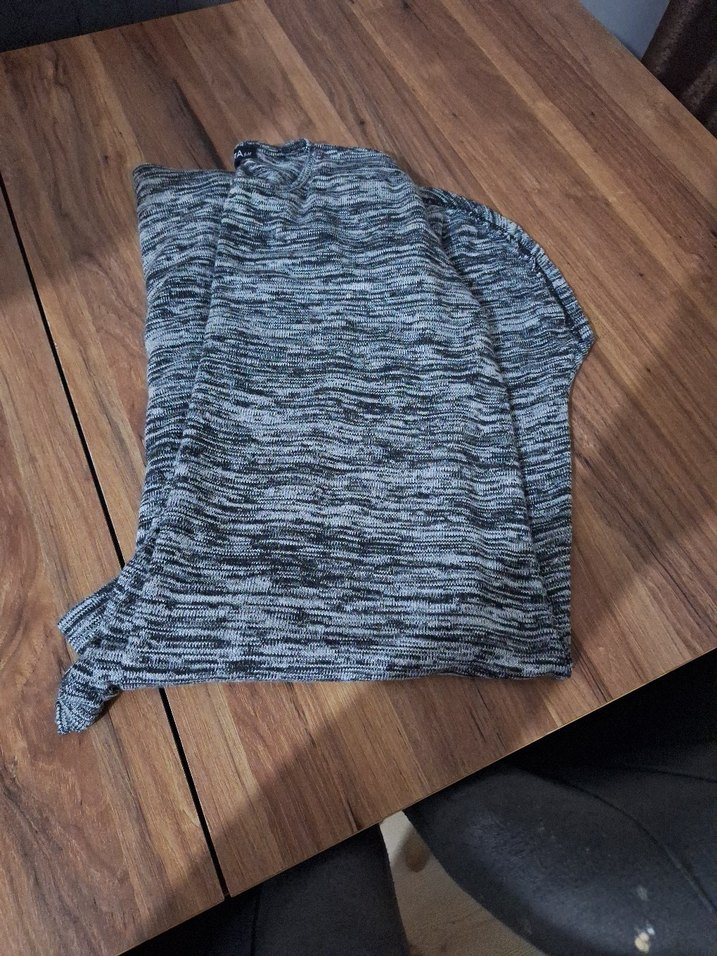 Gri Bağlama Desenli ince triko yumuşak m beden - Görsel 5