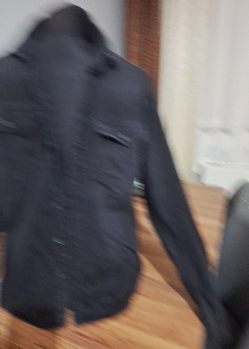 Erkek Siyah Denim Gömlek - Görsel 3