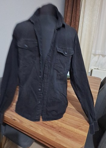 Erkek Siyah Denim Gömlek - Görsel 2
