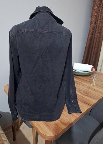 Erkek Siyah Denim Gömlek - Görsel 7