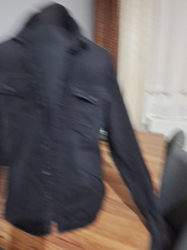 Erkek Siyah Denim Gömlek - Görsel 3