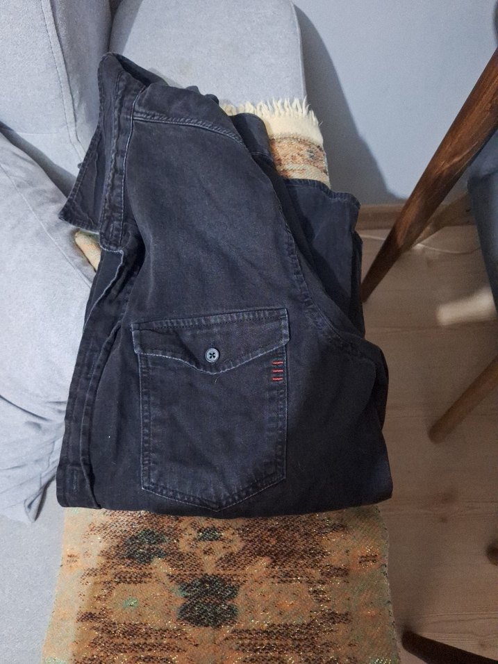 Erkek Siyah Denim Gömlek - Görsel 5