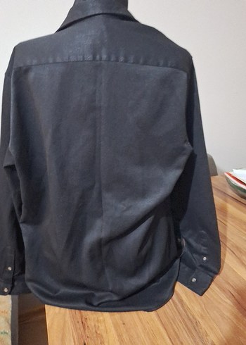 Düğmeli Siyah Erkek Gömlek m beden - Görsel 7