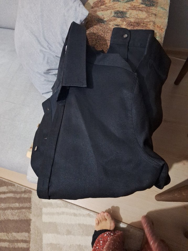 Düğmeli Siyah Erkek Gömlek m beden - Görsel 5