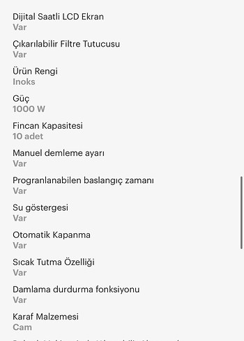 Arçelik Arçelik K8580 Gri Filtre Kahve Makinesi