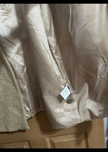 Bej Kadın Midi Boy Yün Kaban - Görsel 2