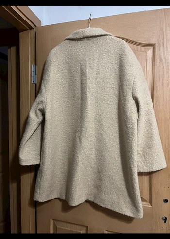 Bej Kadın Midi Boy Yün Kaban - Görsel 4