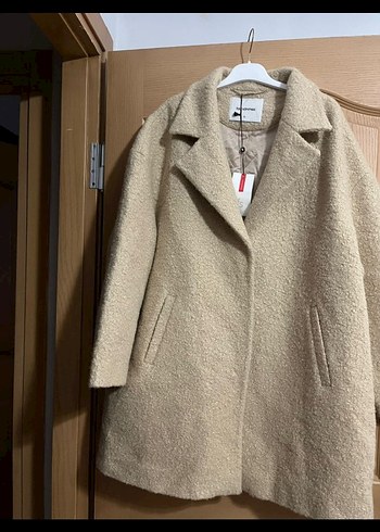 Bej Kadın Midi Boy Yün Kaban - Görsel 3