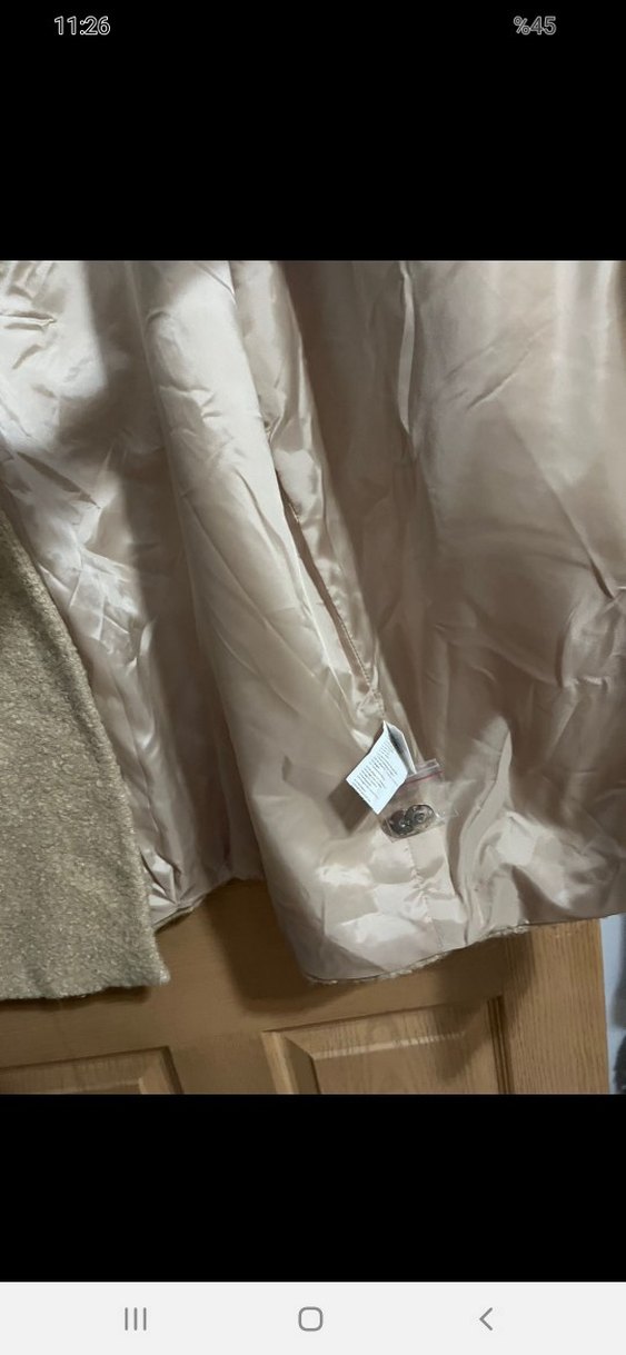 Bej Kadın Midi Boy Yün Kaban - Görsel 2