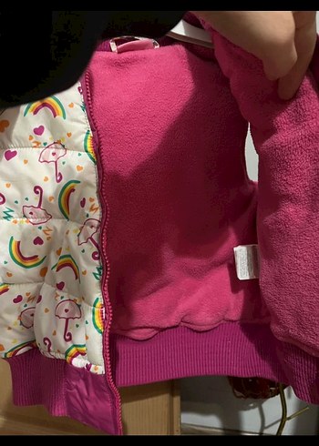 Kız Çocuk Renkli Baskılı Fermuarlı Yelek - Görsel 8