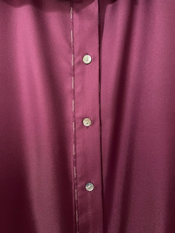 Mor Düğmeli Saten Kadın Gömlek - Görsel 4