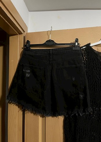 Siyah Kısa Örgü Goth Kadın Kazak - Görsel 2