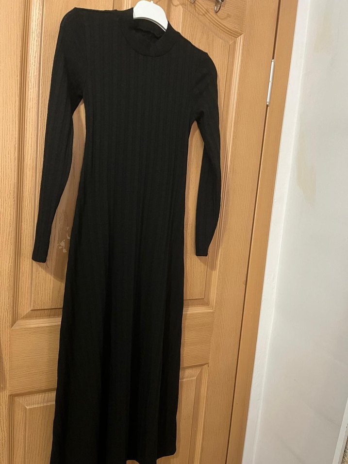 Kadın Siyah Uzun Elbise - Görsel 5