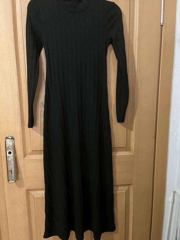 Kadın Siyah Uzun Elbise - Görsel 3