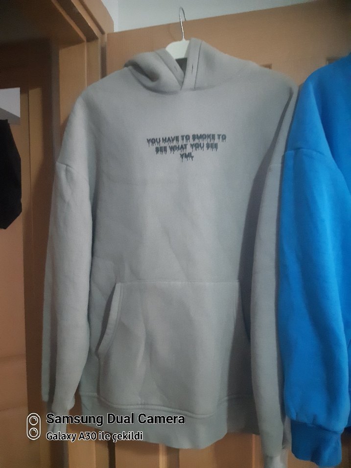 Gri Kadın Sweatshirt Uzun Kollu - Görsel 3