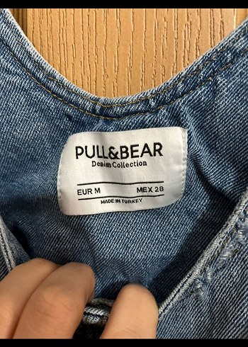 Kadın Mavi Denim Kısa Salopet - Görsel 9