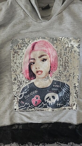 8 Yaş Beden gri Renk Sweatshirt
