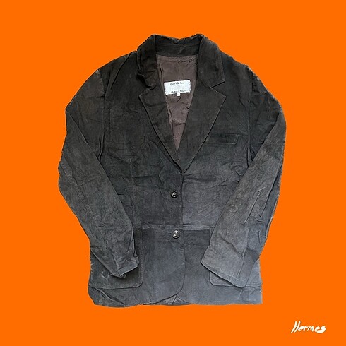 Bayan Nubuk Deri Vintage Blazer Ceket