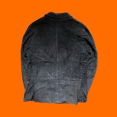 xl Beden Bayan Nubuk Deri Vintage Blazer Ceket