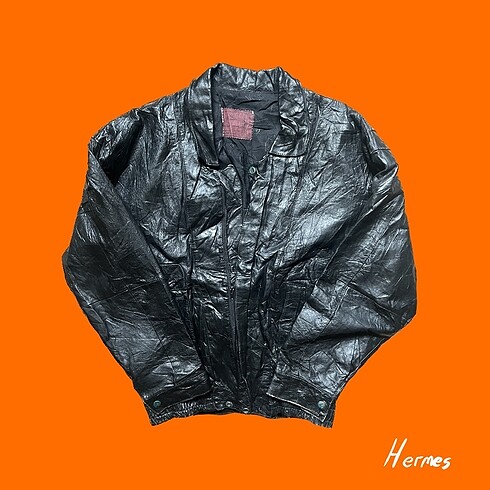 Vintage Erkek Deri Bomber Ceket