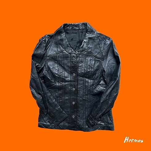 Bayan Vintage 80ler Deri Ceket
