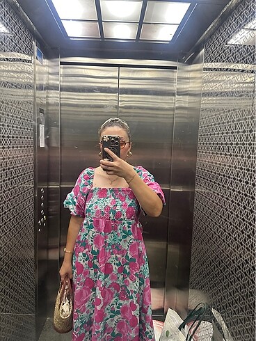 l Beden Çiçekli elbise