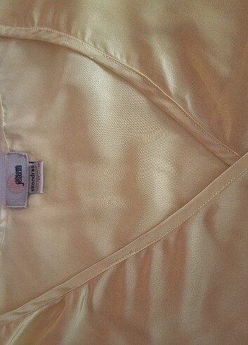 Sarı saten mini elbise - Görsel 5