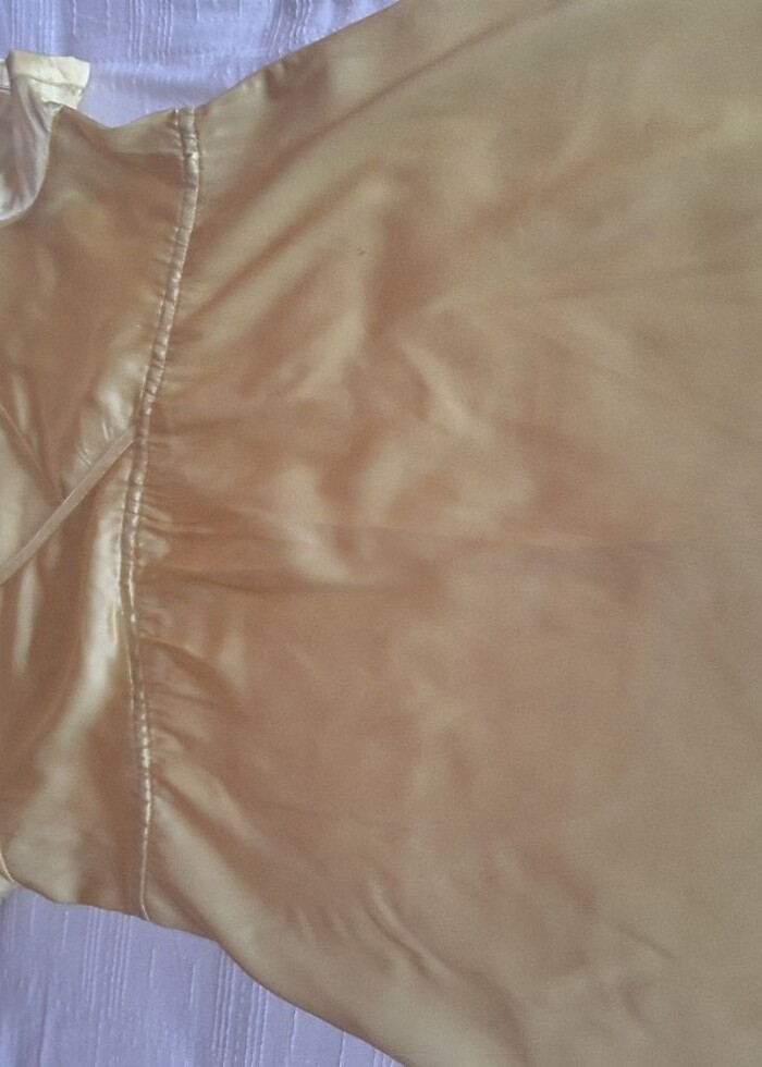 Sarı saten mini elbise - Görsel 3