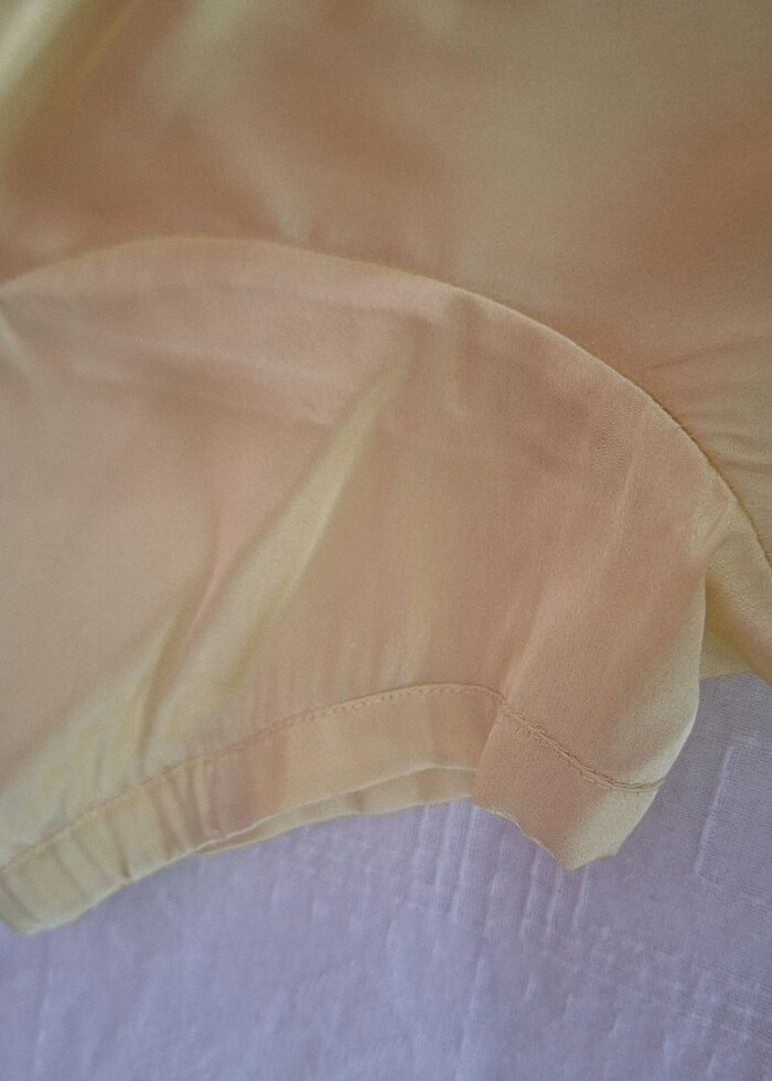 Sarı saten mini elbise - Görsel 4