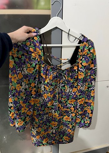 Çiçek Desenli Mini Bohem Elbise - Görsel 4