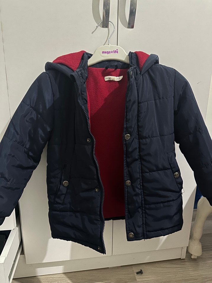 Erkek Çocuk Mavi Düğmeli Street Wear Mont - Görsel 2