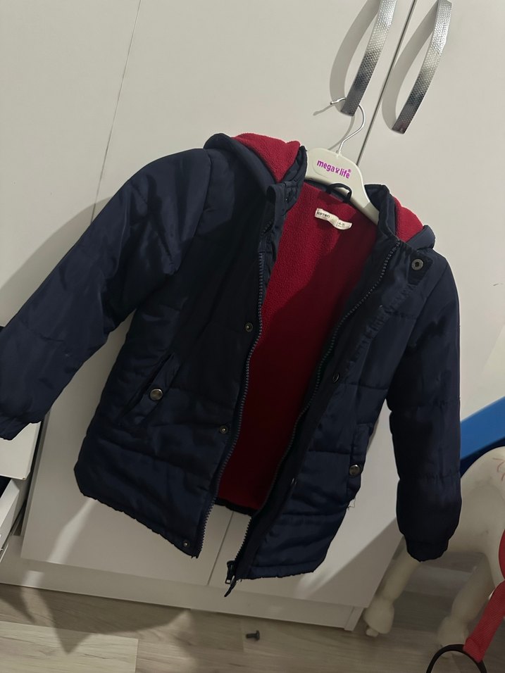 Erkek Çocuk Mavi Düğmeli Street Wear Mont - Görsel 3