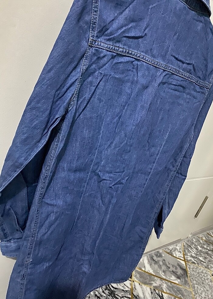 Diz üstü kot elbise - Görsel 5