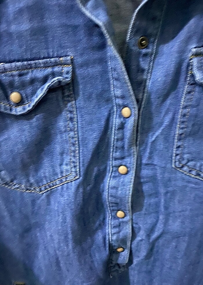 Diz üstü kot elbise - Görsel 3