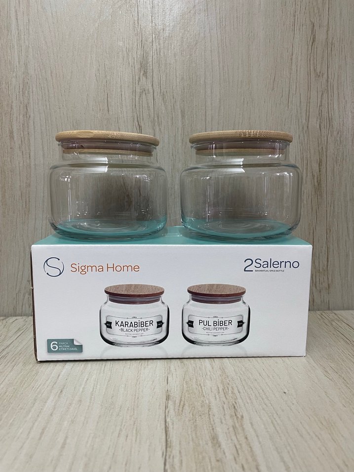 AHŞAP KAPAKLI CAM BAHARATLIK SET 2Lİ - Görsel 3