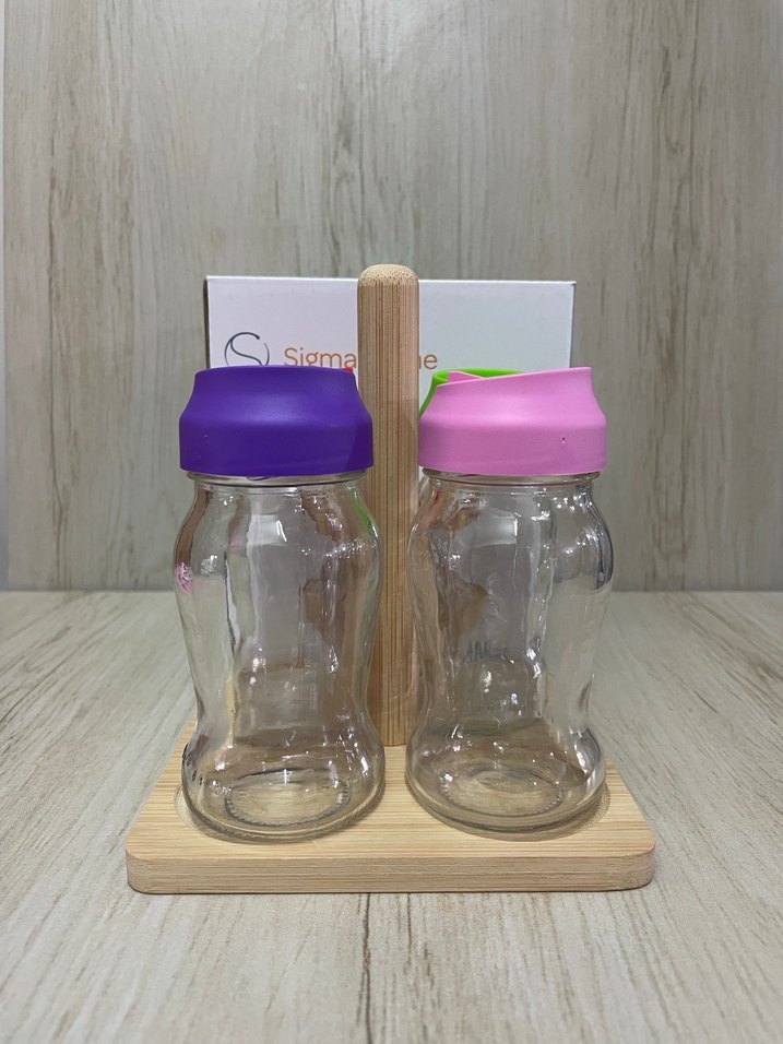 4LÜ AHŞAP STANDLI CAM BAHARATLIK SETİ - Görsel 5