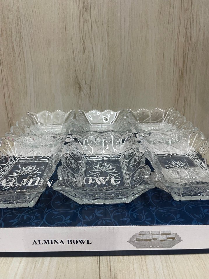 ALMİNA 6'LI KRİSTAL KESİM CAM KASE SETİ - Görsel 5