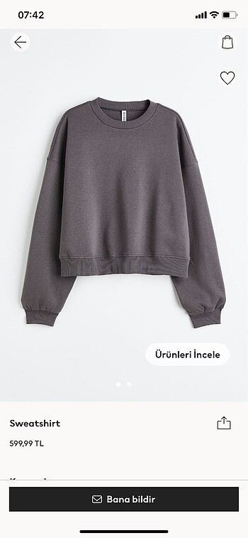 h&m antrasit sweatshirt