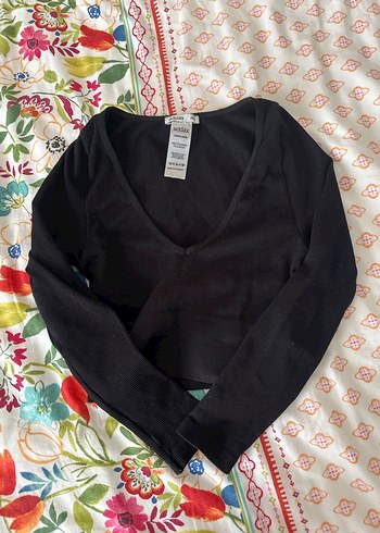 Siyah V Yaka Uzun Kollu Addax Bluz - Görsel 2