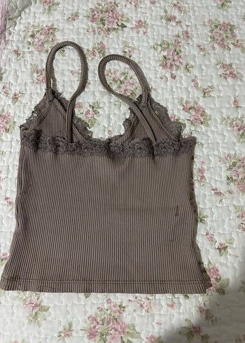 Dantel Detaylı Bej Kadın Atlet - Görsel 2